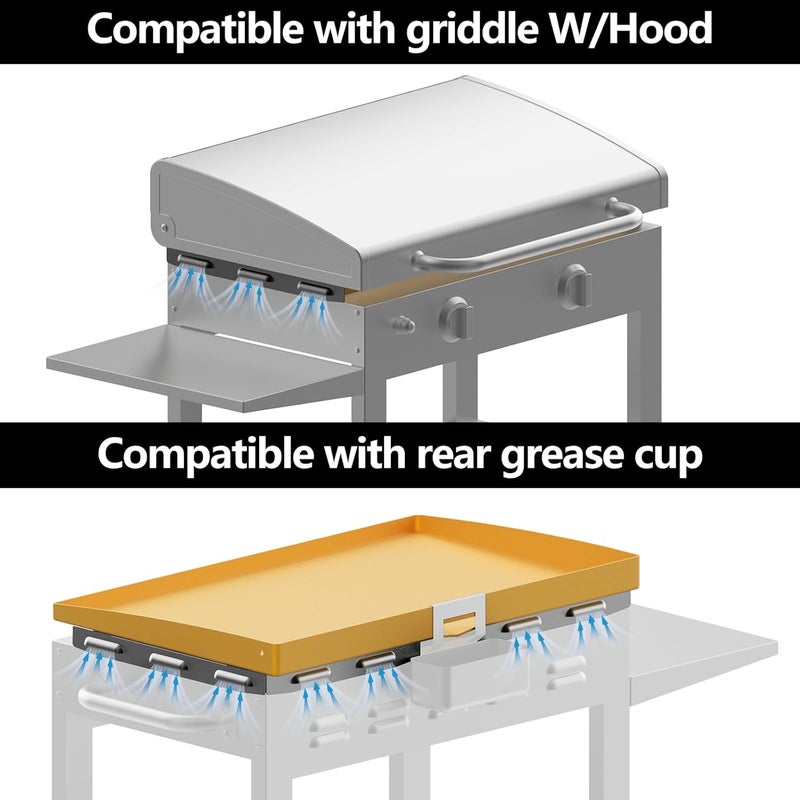 CeOaOtK Upgraded Wind Guards for Blackstone 22 Inch Griddle, Blackstone Griddle Accessories, Magnetic Stainless Steel Wind Screen for Black stone Grill,Protect Flame Hold Heat Compatible with Hood＆Side Shelf - Image 4